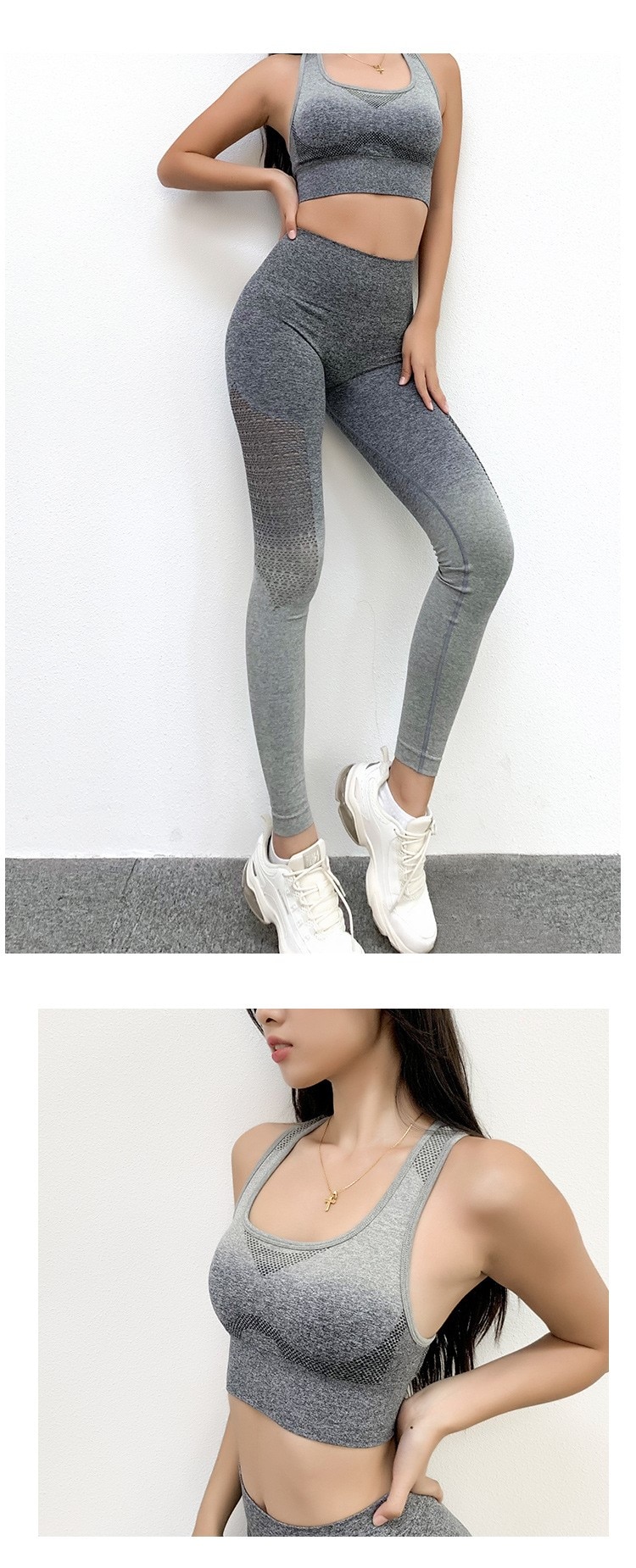 GREY YOGA WEAR HOLLOW YOGA PANTS