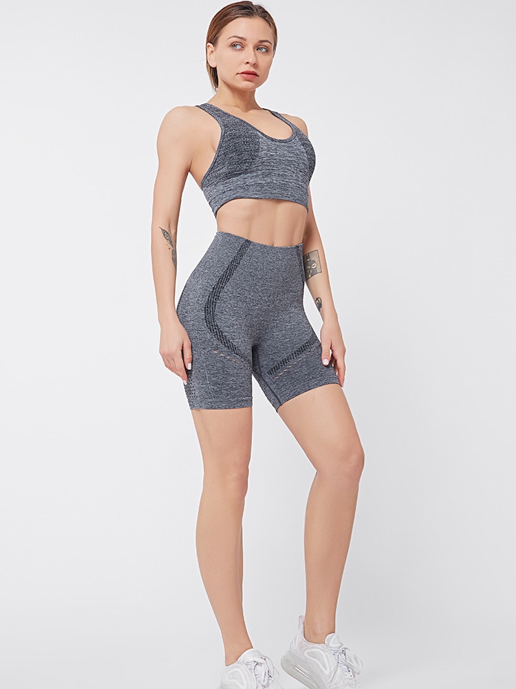 GREY YOGA FITNESS SUIT